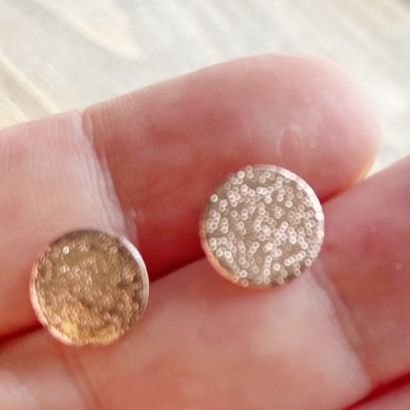 ROSE GOLD STAR DUST DAINTY COIN STUDS EARRINGS SET - Picture 2 of 5